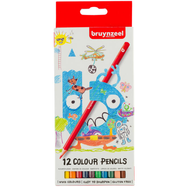 Kleurpotlood Bruynzeel Kids blister à 12 stuks assorti
