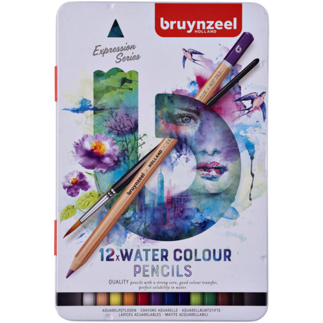 Kleurpotloden Bruynzeel aquarel Expression blik à 12 stuks assorti