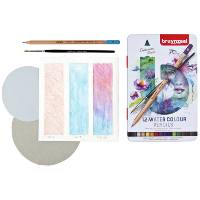 Kleurpotloden Bruynzeel aquarel Expression blik à 12 stuks assorti