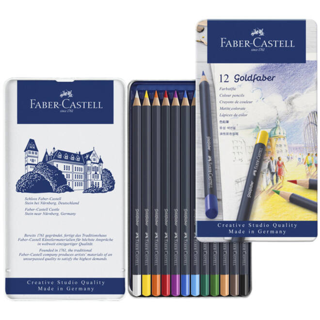 Kleurpotloden Faber-Castell Goldfaber assorti blik à 12 stuks