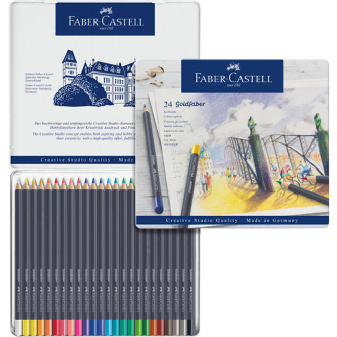Kleurpotloden Faber-Castell Goldfaber assorti blik à 24 stuks