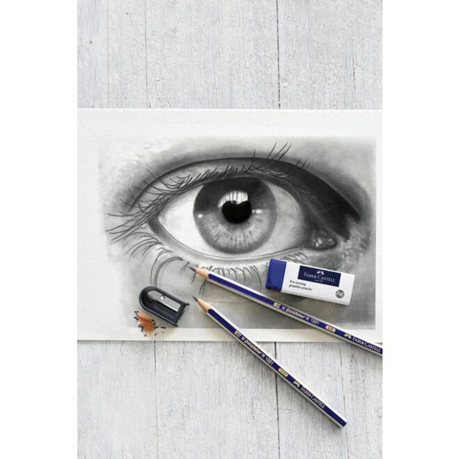 Potlood Faber-Castell 6 hardheden inclusief puntenslijper en gum