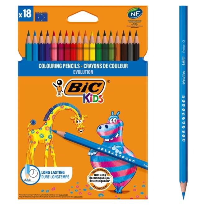 Kleurpotloden BicKids Evolution ecolutions ass blister à 18st
