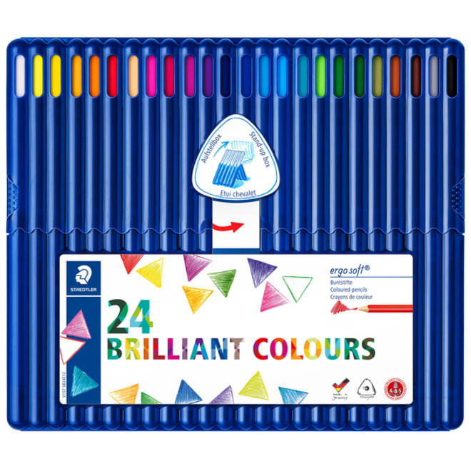 Kleurpotloden Staedtler Ergosoft driekantig 24stuks assorti