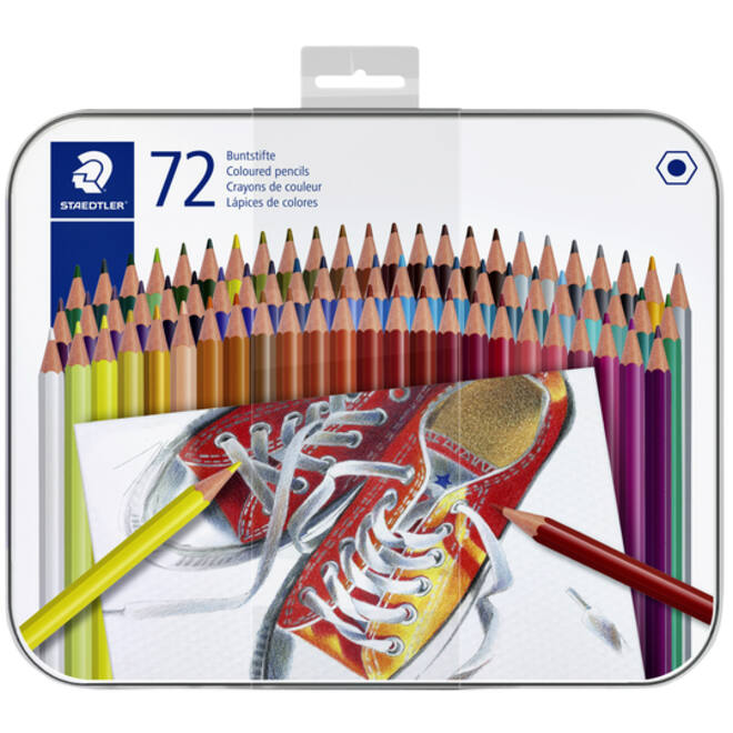 Kleurpotlood Staedtler 175 6kantig assorti blik à 72 kleuren