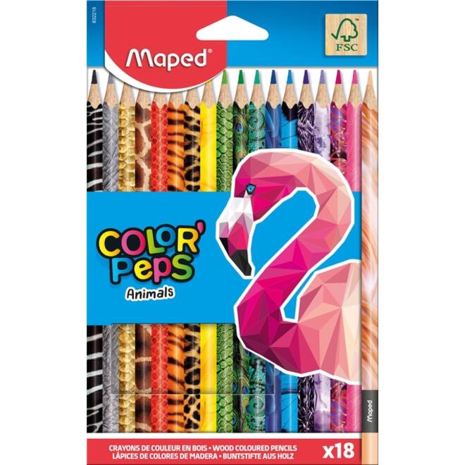 Kleurpotlood Maped Color'Peps Animals set á 18 kleuren