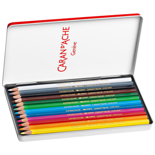 Kleurpotloden Caran d'Ache Swisscolor aquarel 12stuks ass.