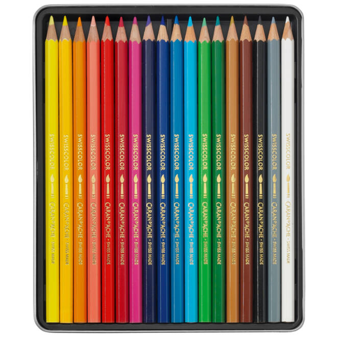 Kleurpotloden Caran d'Ache Swisscolor aquarel 18stuks ass.