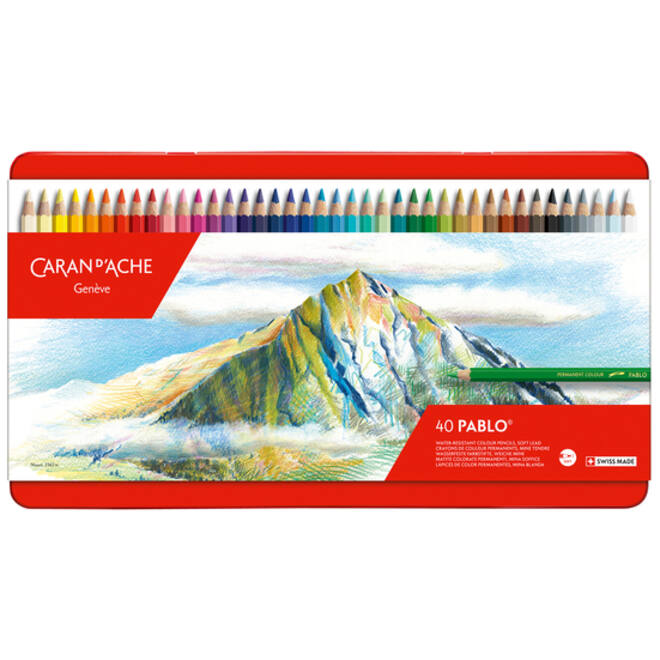 Kleurpotloden Caran d'Ache Pablo assorti blik à 40stuks