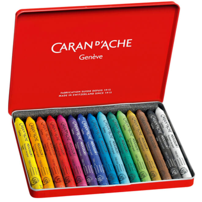 Waskrijt Caran d'Ache neocolor-I 15stuks assorti