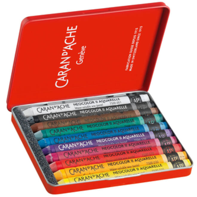 Waskrijt Caran d'Ache neocolor-II 10stuks assorti