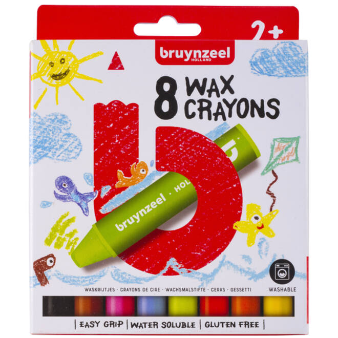 Waskrijt Bruynzeel Kids set à 8 stuks assorti
