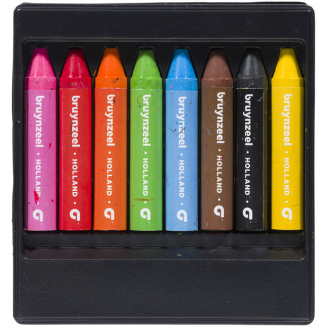 Waskrijt Bruynzeel Kids set à 8 stuks assorti