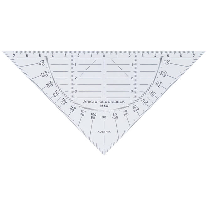 Geodriehoek Aristo 1550 160mm flexibel transparant