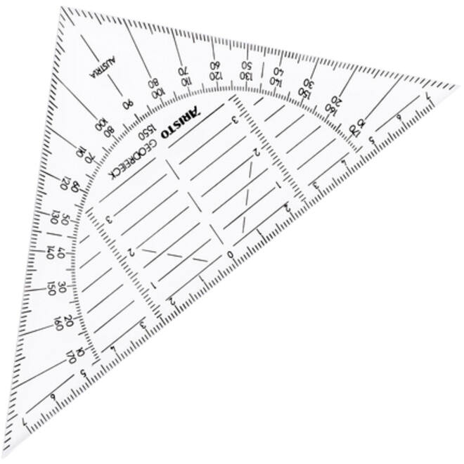 Geodriehoek Aristo 1550 160mm flexibel transparant