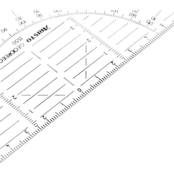 Geodriehoek Aristo 1550 160mm flexibel transparant