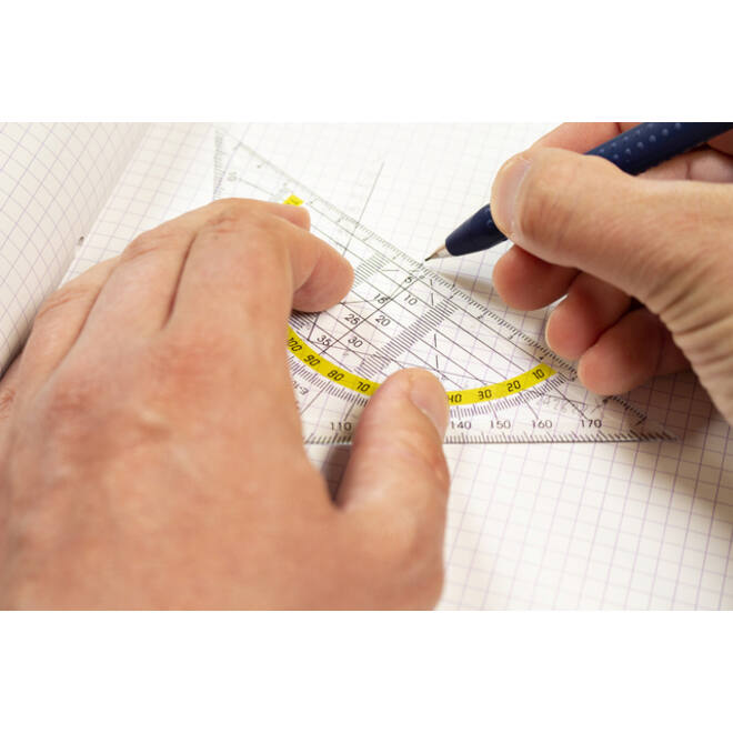 Geodriehoek Westcott 14cm transparant