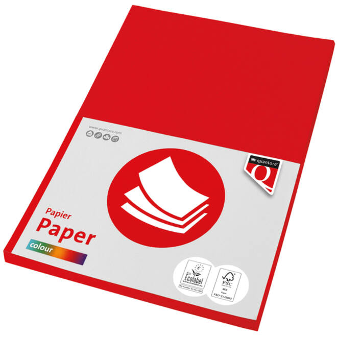 Kopieerpapier Quantore Colour A4 120gr felrood 100 vel