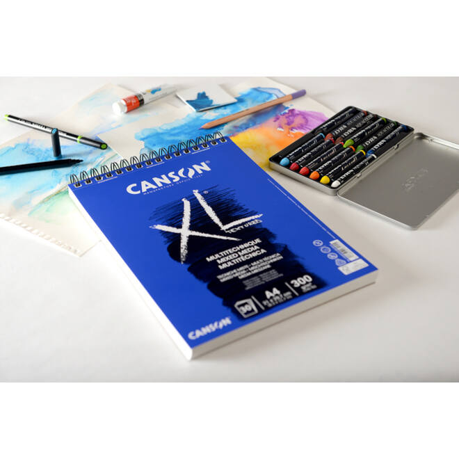 Mixed mediapapier Canson XL Textured Mixed Media 30vel 300gr A4 wit