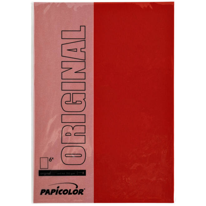 Kopieerpapier Papicolor A4 200gr 6vel rood
