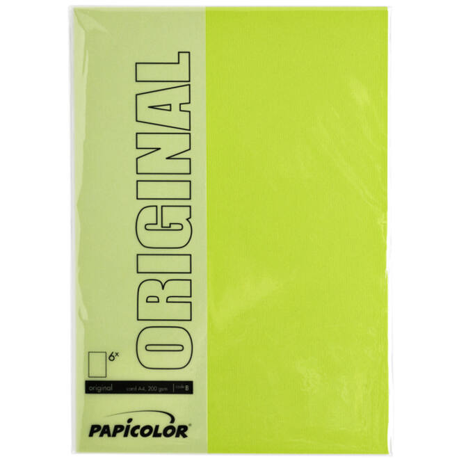 Kopieerpapier Papicolor A4 200gr 6vel appelgroen