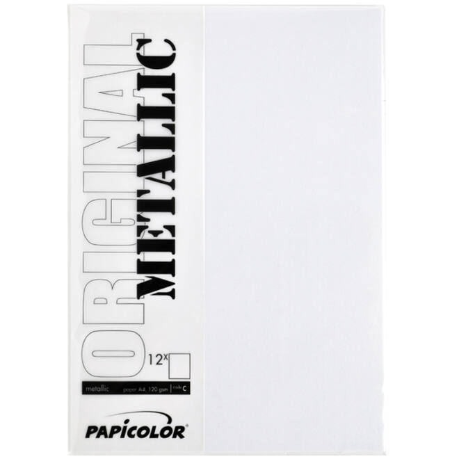 Kopieerpapier Papicolor A4 300gr 3vel metallic parelwit