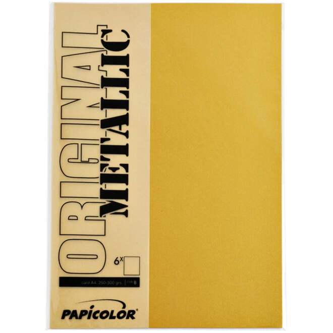 Kopieerpapier Papicolor A4 120gr 6vel metallic goud
