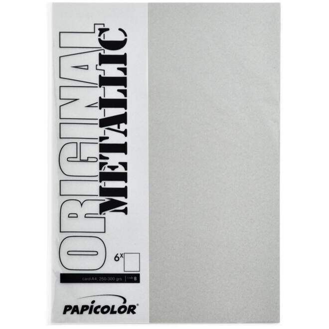 Kopieerpapier Papicolor A4 120gr 6vel metallic zilver