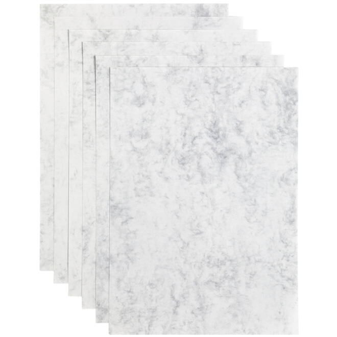 Kopieerpapier Papicolor A4 200gr 6vel marble grijs
