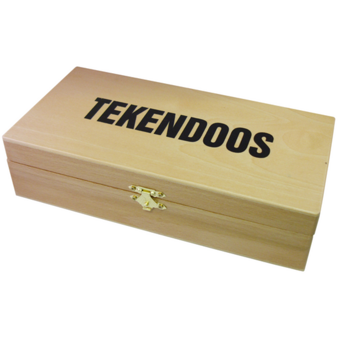 Tekendoos 27x15x8cm 3 vakken beukenhout