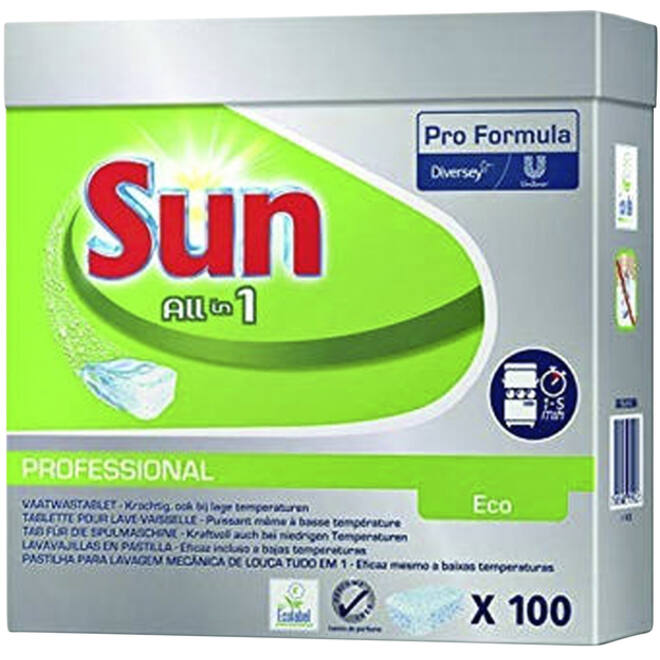 Vaatwastabletten Sun All-in-one Eco 100 stuks