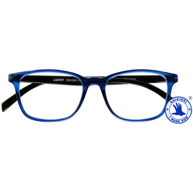 Leesbril I Need You +3.00 dpt Lucky blauw-zwart