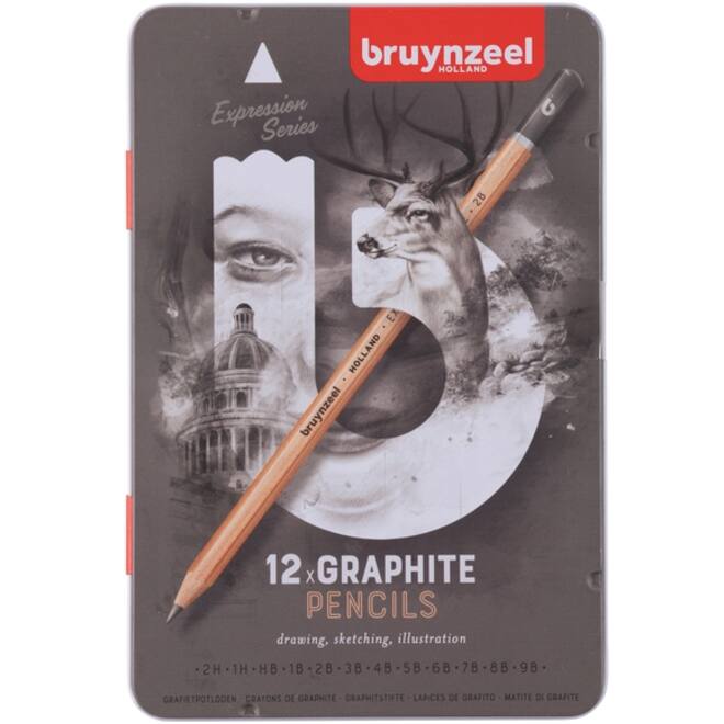 Grafietpotloden Bruynzeel Expression blik 12 stuks