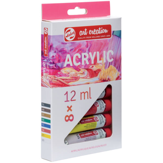 Acrylverf Talens Art Creation met stappenplan 12ml set à 8 kleuren