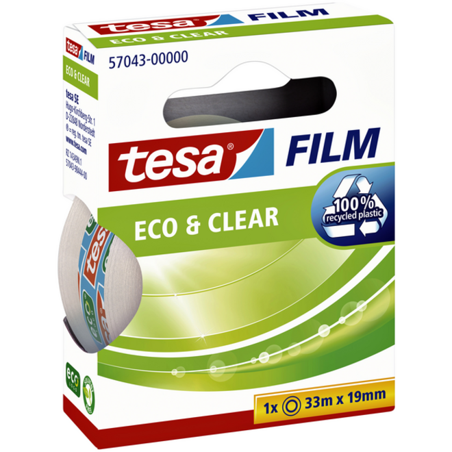 Plakband tesafilm® Eco & Clear 33mx19mm transparant