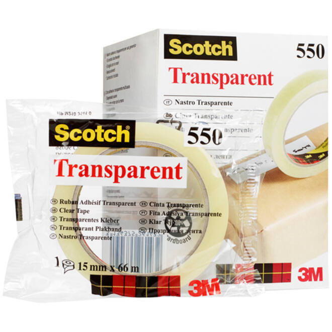 Plakband Scotch 550 15mmx66m transparant