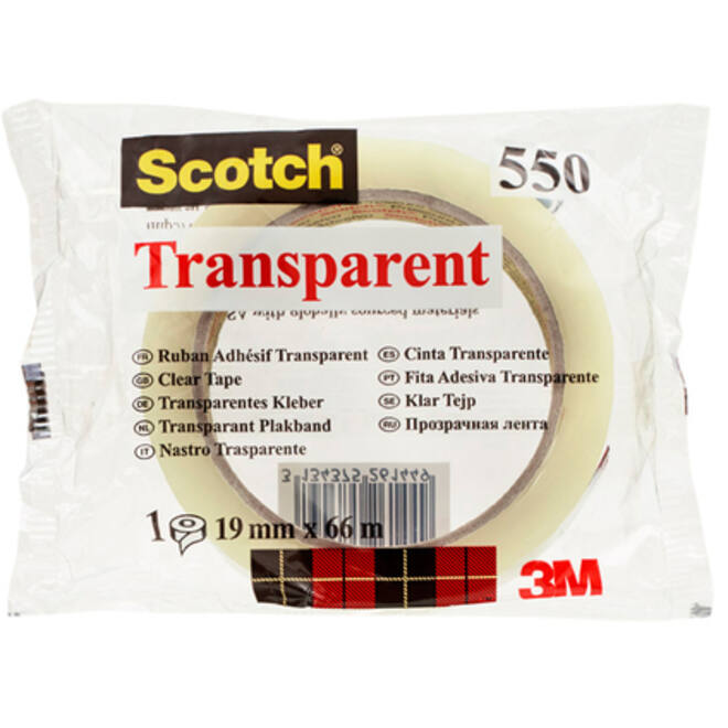 Plakband Scotch 550 19mmx66m transparant