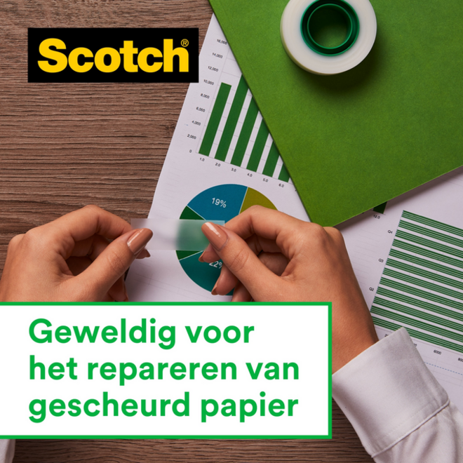 Plakband Scotch Magic 810 19mmx25m onzichtbaar + plakhandhouder