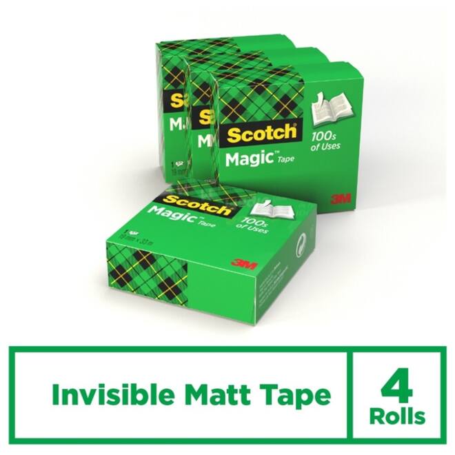 Plakband Scotch Magic 810 19mmx33m onzichtbaar transparant 4 rollen