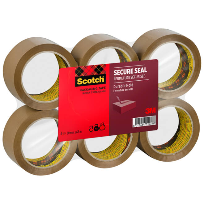 Verpakkingstape Scotch Heavy 50mmx66m bruin 6 rollen