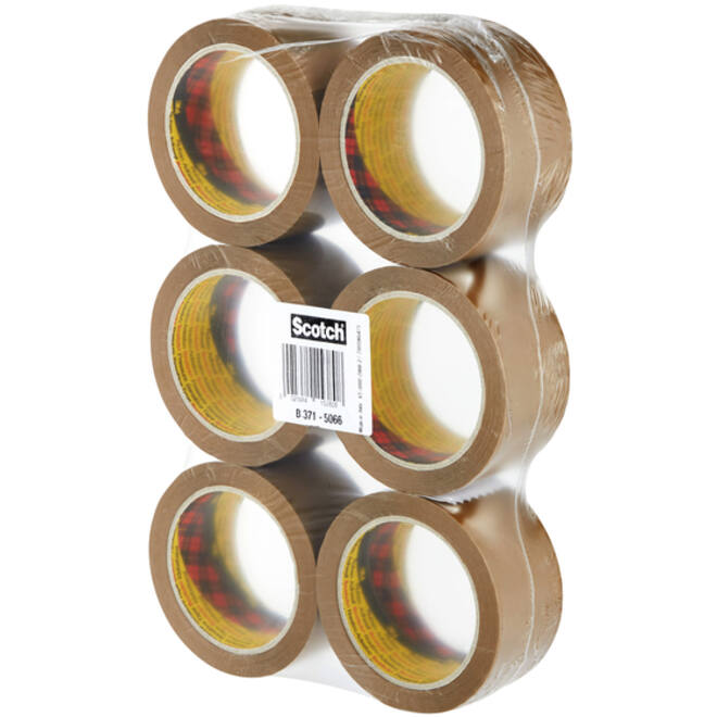 Verpakkingstape Scotch 371 50mmx66m bruin PP 6 rollen