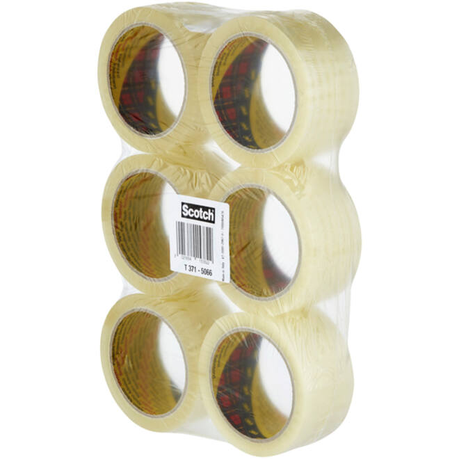 Verpakkingstape Scotch 371 50mmx66m transparant PP 6 rollen