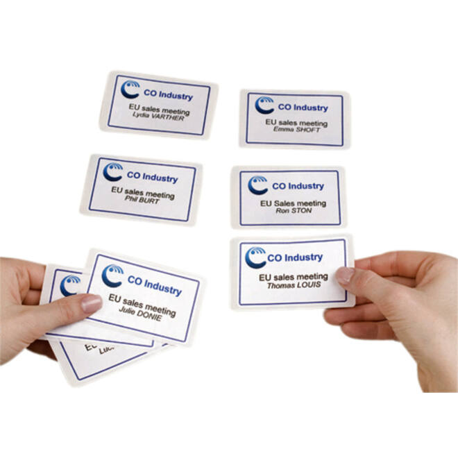 Naambadge etiket Avery L4787-20 80x50mm blauw kader 200stuks