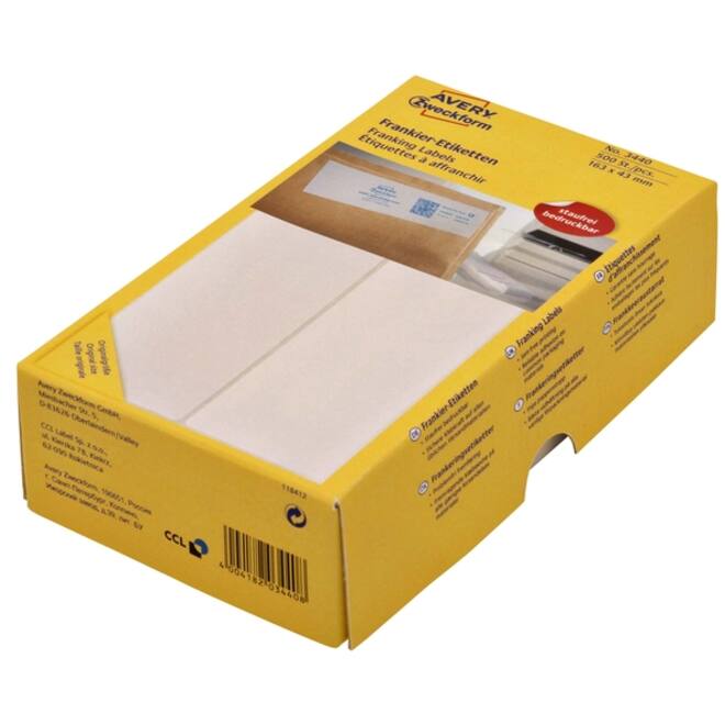 Frankeeretiket Avery Zweckform 3441 128x38mm 500stuks