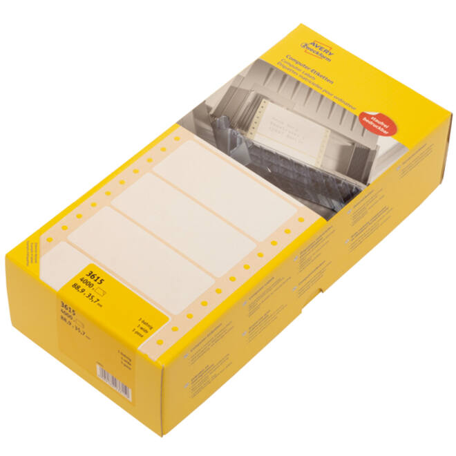 Etiket Avery Zweckform 3615 88.9x35.7mm 1-baans wit 4000stuk