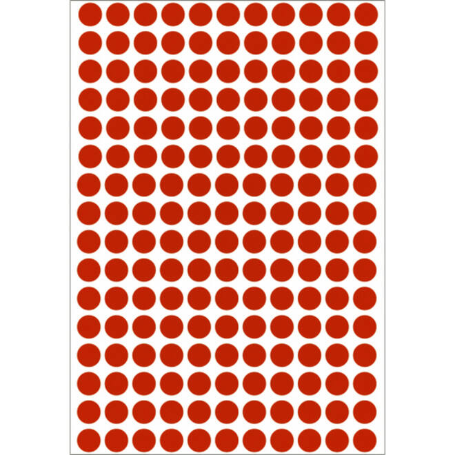 Etiket HERMA 2212 rond 8mm rood 5632stuks