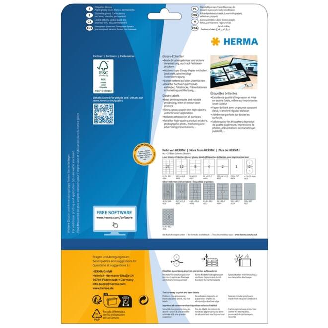 Etiket HERMA 4609 52.5x21.2mm premium wit 11200stuks