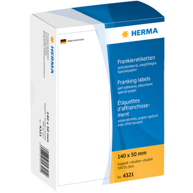 Frankeeretiket HERMA 4321 dubbel 140x50mm 500stuks
