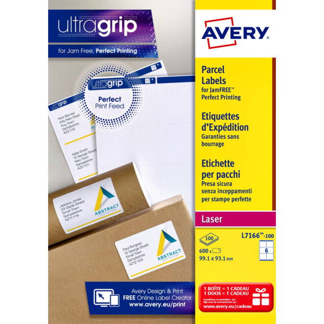 Etiket Avery L7166-100 99.1x93.1mm 600stuks wit