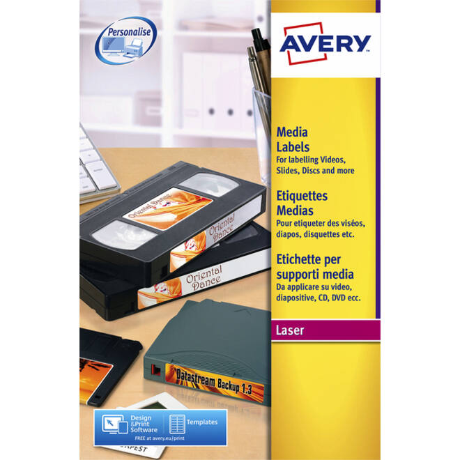 Etiket Avery L7666-25 70x52mm voor 3.5 inch disk 250stuks